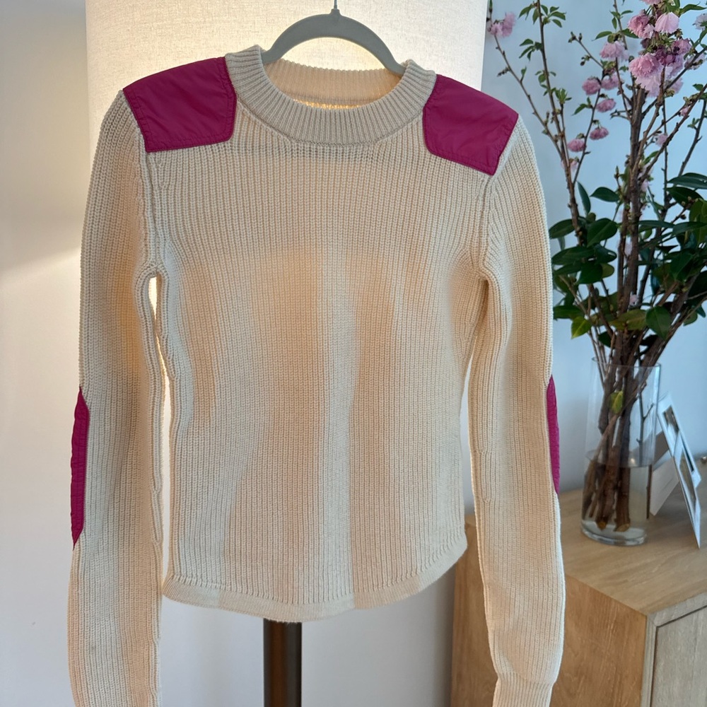 Isabel Marant Etoile sweater with pink satin patches